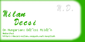 milan decsi business card